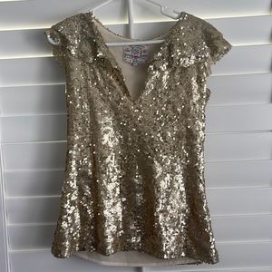 Bell by Alicia Bell gold sequin top size 4